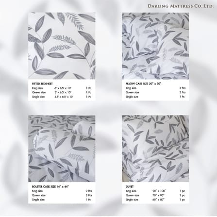 ชุดผ้าปูผ้านวม 3.5 ฟุต DARLING MATTRESS รุ่นลายดอกไม้ ลายลีฟ_3